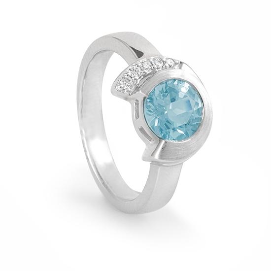 RING - E.AQUA/Brill. 0,064 Ct. H/si