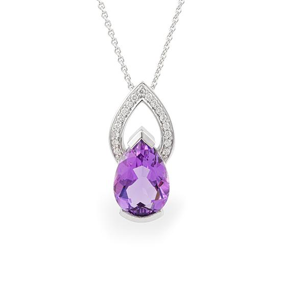 ANHÄNGER - E.AMETHYST/Brill. 0,128 Ct. H/si