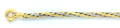 Armband Bicolor (Gelb-/Weissgold)  750 Handarbeit 20cm