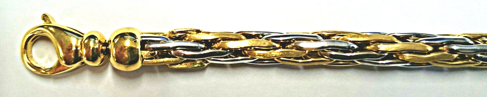 Armband Bicolor (Gelb-/Weissgold)  750 Handarbeit 19cm