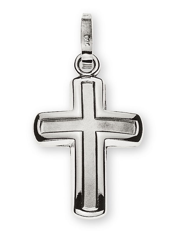 Kreuz Weissgold 750 mittig gesandelt H: 15mm B: 11mm Kreuz Weissgold 750 mittig gesandelt H: 15mm B: 11mm