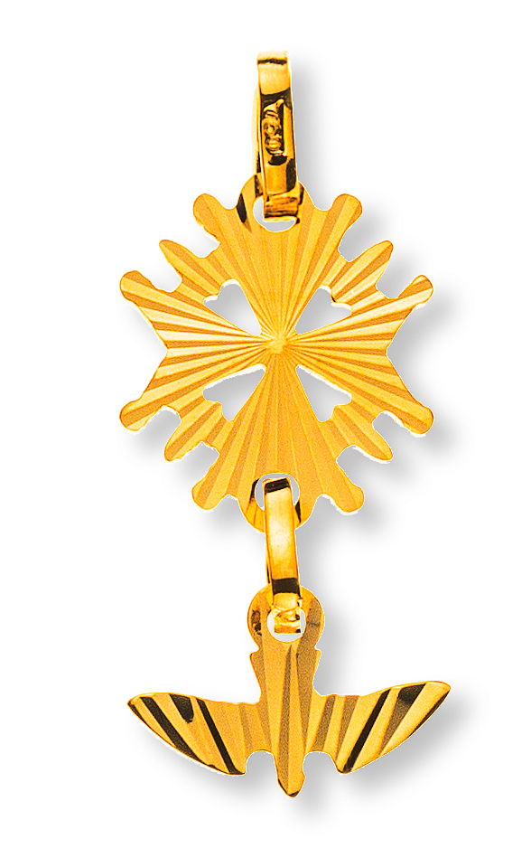 Hugenotten-Kreuz Gelbgold 750 diamantiert H: 20mm B: 10mm Hugenotten-Kreuz Gelbgold 750 diamantiert H: 20mm B: 10mm